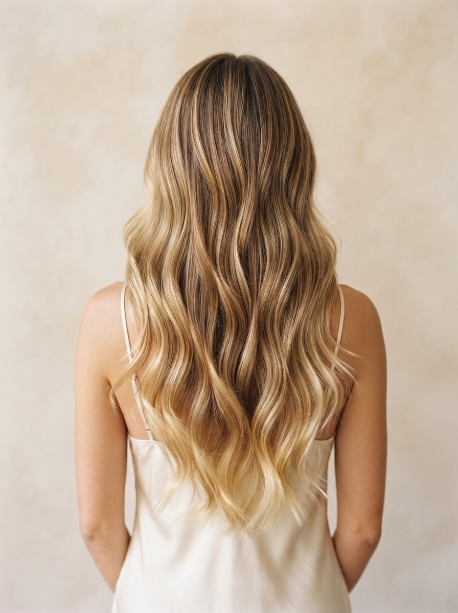 Soft, dimensional blonde balayage with natural-looking lightness by MABE in Manassas, VA